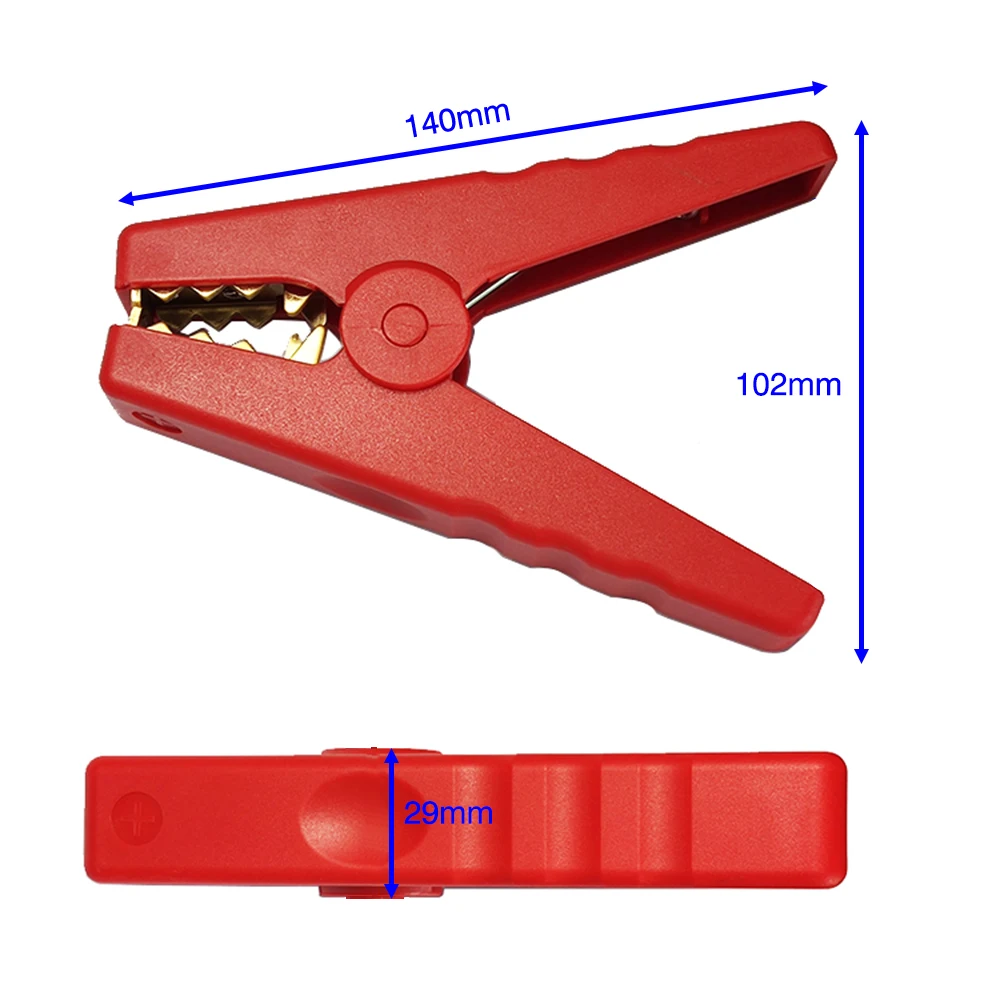 JKM 140MM Truck Battery Clamp 1000A Pure Copper Alligator Clip Caravan Test Lead Double Screw Fix With 2 PCS Leads