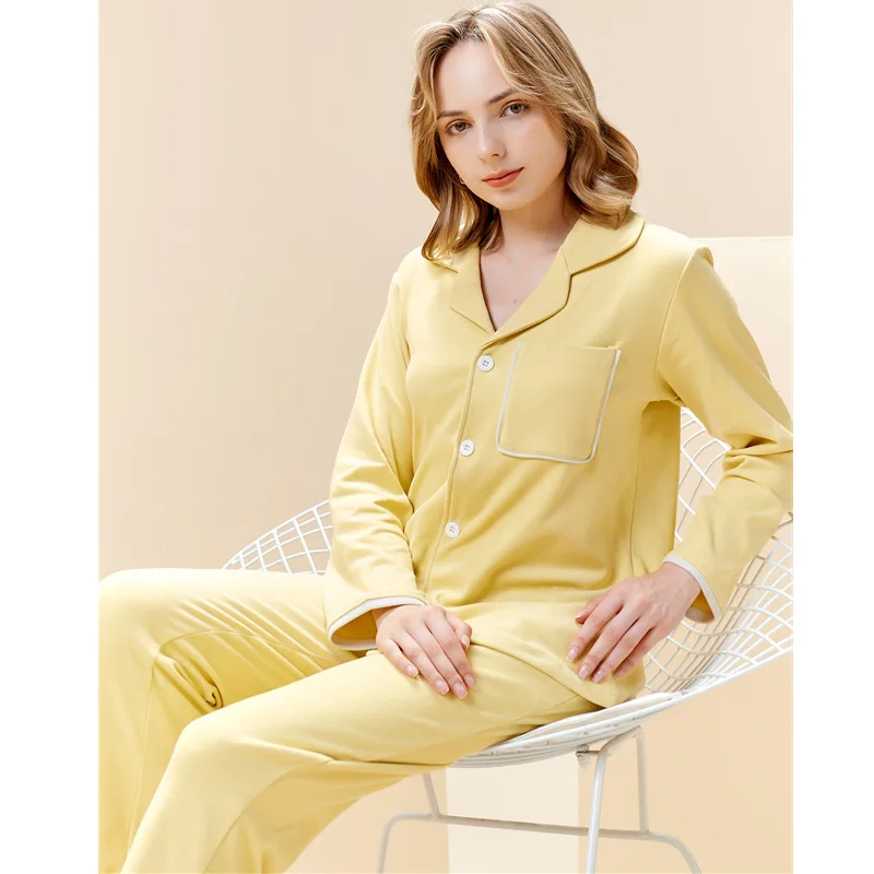 Couple Nightwear Sleepwear Casual Pajamas Set Women Loungewear Nightgown Soft Intimate Lingerie Autumn Warm Lovers Homewear