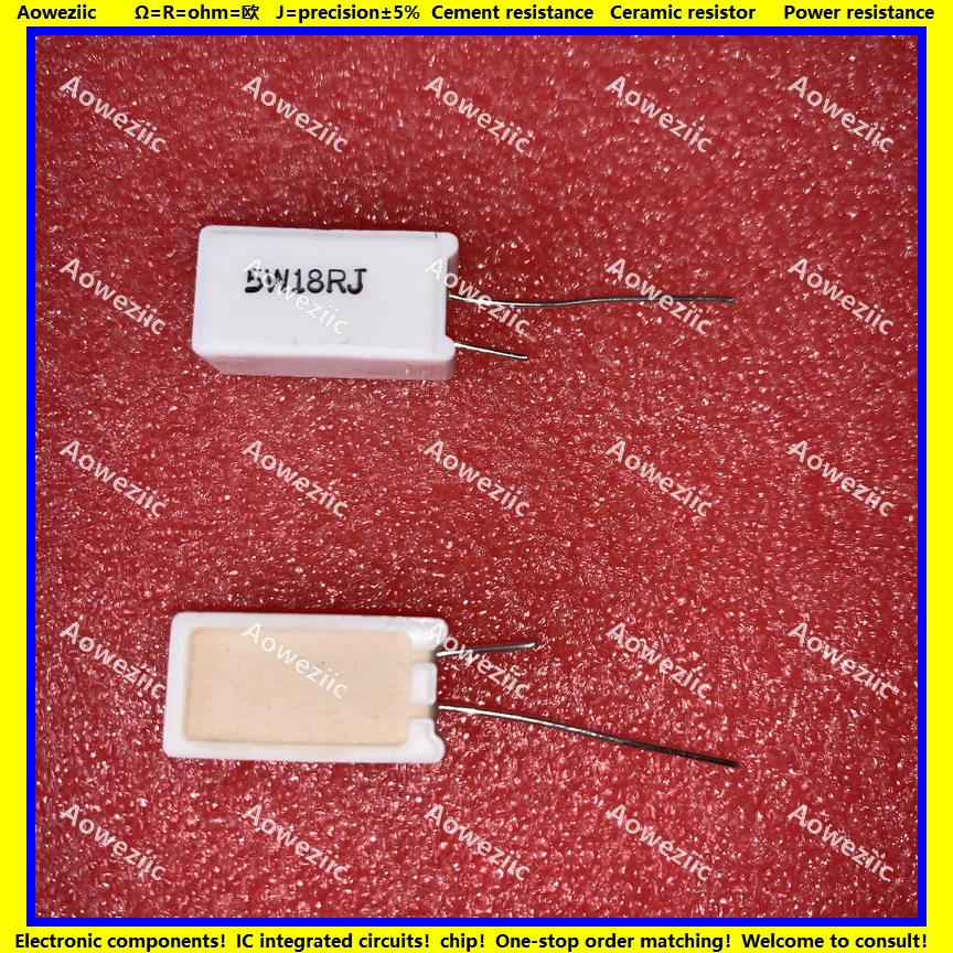 10 قطعة RX27-5 الرأسي الاسمنت المقاومة 5W 18 أوم 18R 18RJ 5W18R 5W18RJ 5W18ohm السيراميك المقاومة الدقة 5%