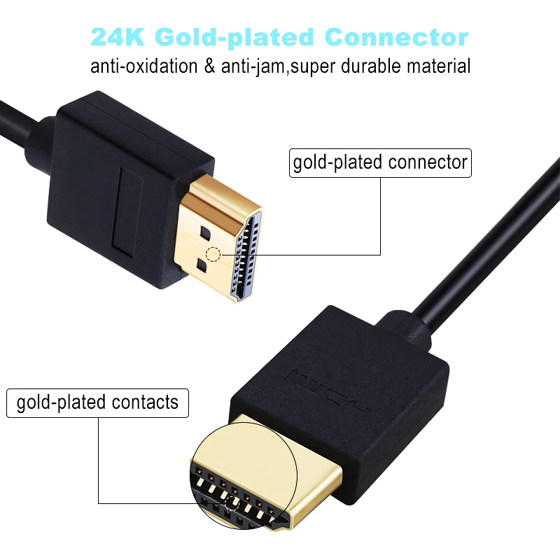 Lungfishhdmi-kompatybilny kabel HD 1080P 3D pozłacany do przełącznika TV projektor Laptop biurowy kabel wideo