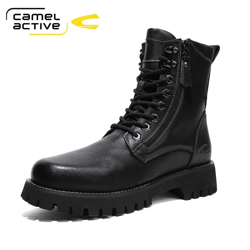 

Camel Active Autumn Boots Men Shoes Fashion Casual Shoes Men Comfy Lace-up New High Quality Leather Casual Boots Men's Boots