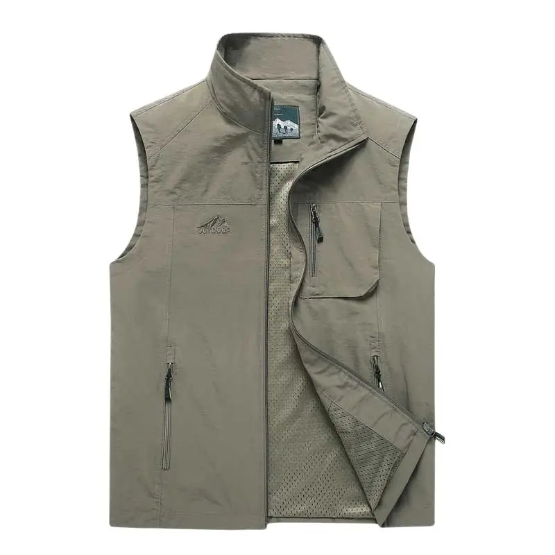 

Fashion Lightweight Mesh Vest M-7XL Men Casual Polyester Vest Lightweight Outdoor Waistcoat Military Style Vest Man Clothes