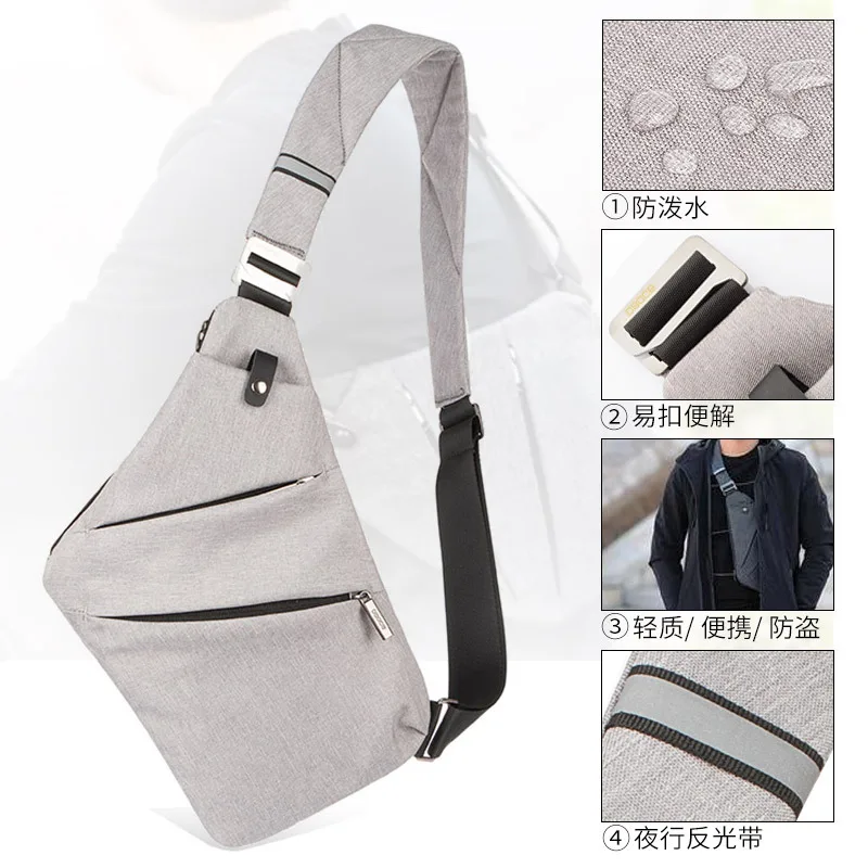 Fashion Men\'s Shoulder Bag Korean Style Casual Nylon Gun Bag Chest Bag Messenger Bag Men\'s Chest Bag cross body bags