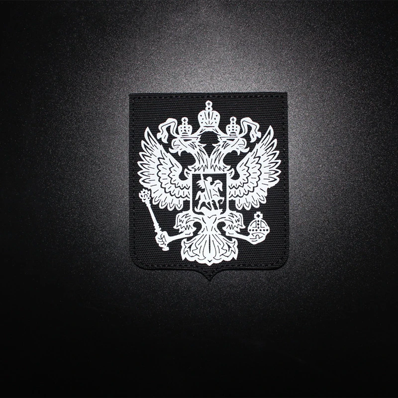 Russian King Of The Sky Double Headed Eagle Reflective Nylon Patches Messenger Of God's Message Applique Badges Embellished