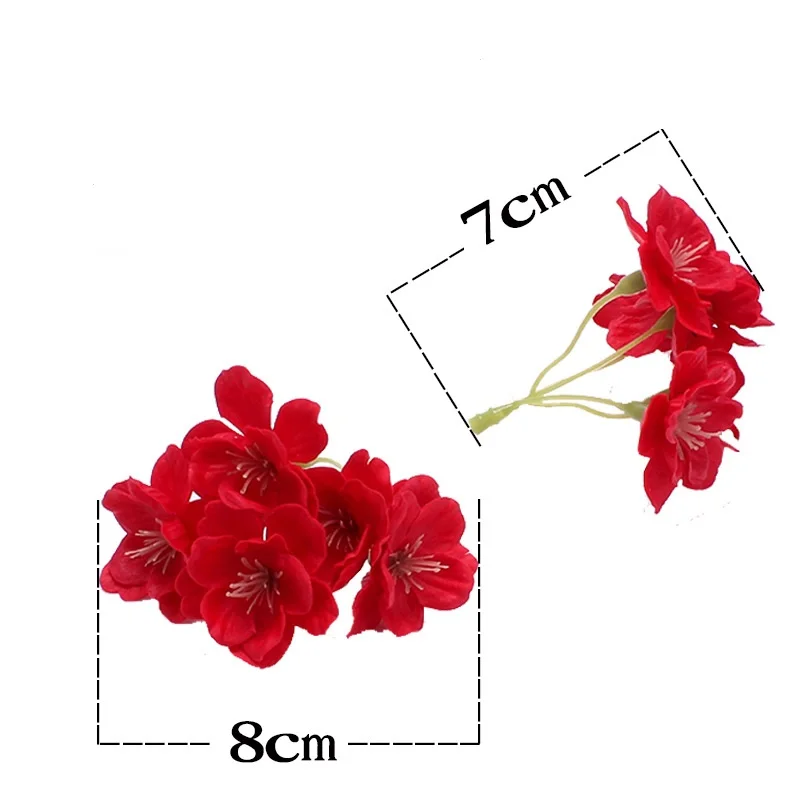 10pcs Artificial Flower Cherry Blossom Handmade Soap Flower with Hand Gift Box Decoration Christmas Gift Bouquet Flower Soap