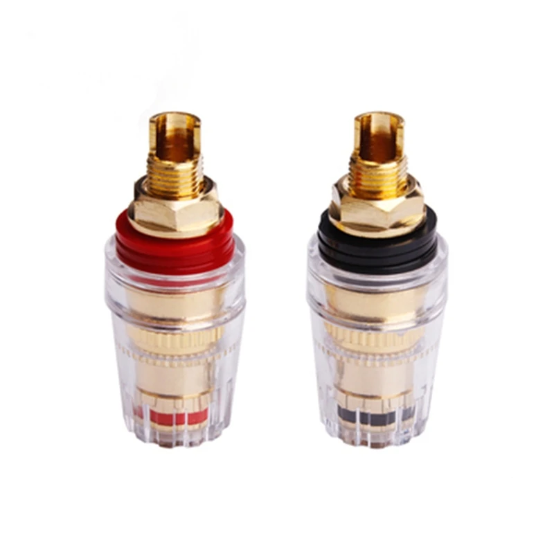 2 قطعة HiFi الصوت ملزمة آخر كريستال شفاف الموز التوصيل واجهة مكبر للصوت فك محطة