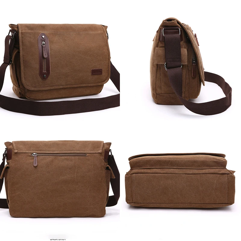 Scione Canvas Mens Crossbody Bags Male Luxury brand Messenger Bag Cross Body Men's Satchel Pack Laptop Shoulder Bag For Men