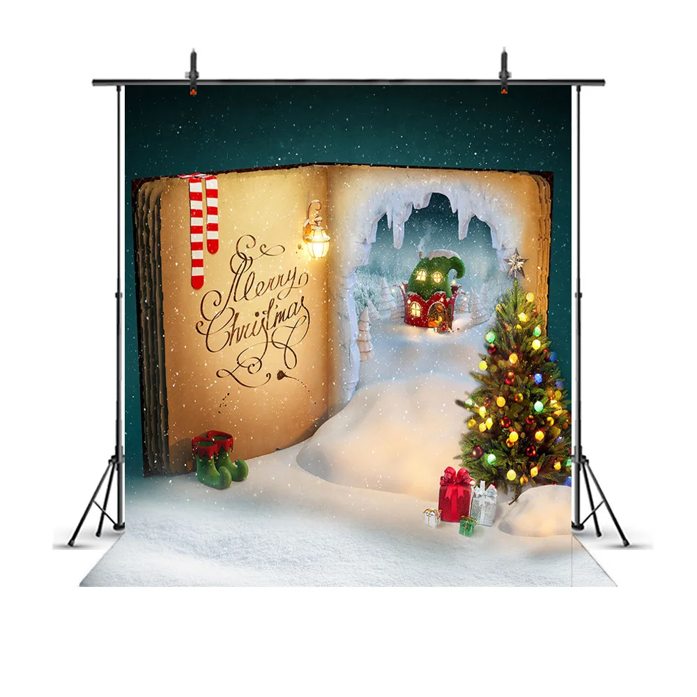 

Winter Backdrop for Photography Snow White Christmas Tree Background for photo studio Snowflake newborn HousePhotocall Christmas