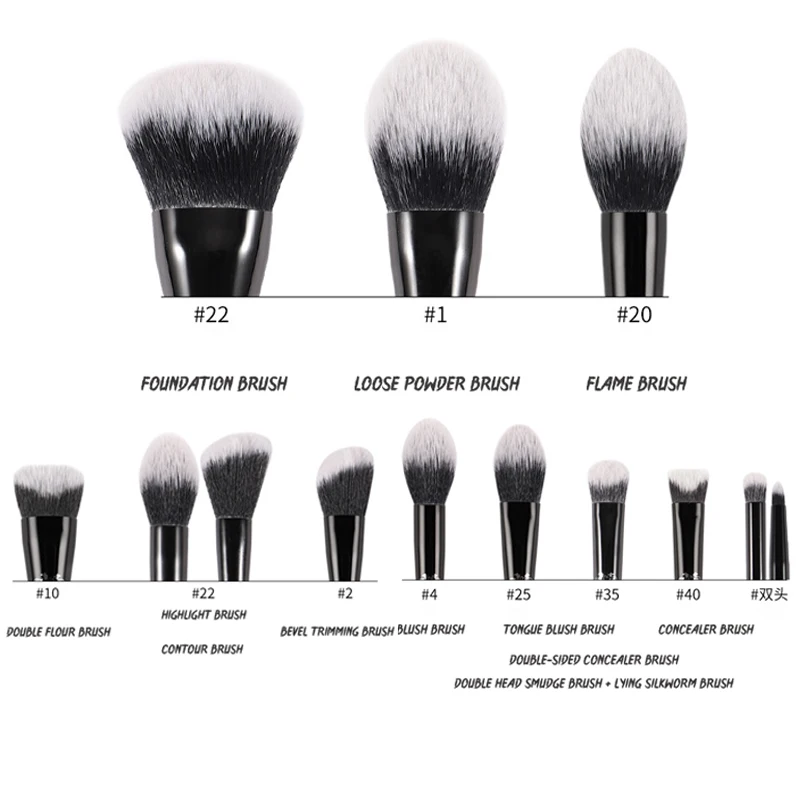 1Pcs Poeder Make-Up Kwasten Professionele Facial Cosmetische Beauty Tool Foundation Contour Blush Brush Hoge Kwaliteit Make-Up Borstel Set