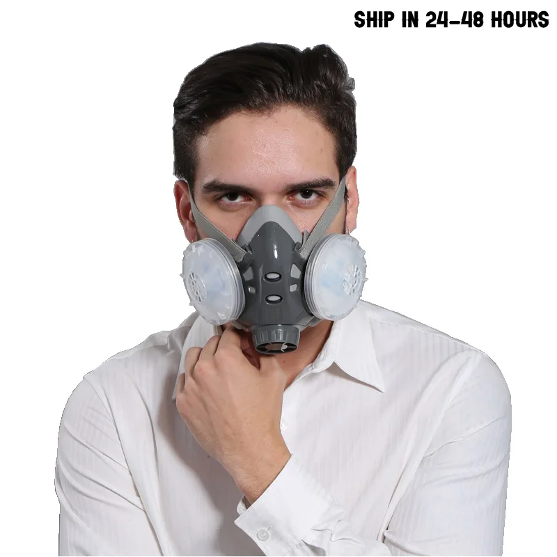 New Dust Mask Self-Priming Respirator Dual 5-Layer Filters Face Shield For Builder Carpenter Daily Haze Protection Work Safety