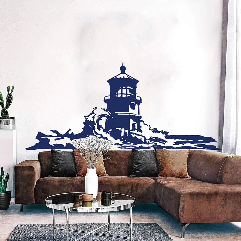 Large Lighthouse Nautical Wall Decal Bedroom Camper Rv Camping Adventure Travel Sea Ocean Car Wall Sticker Playroom Decor