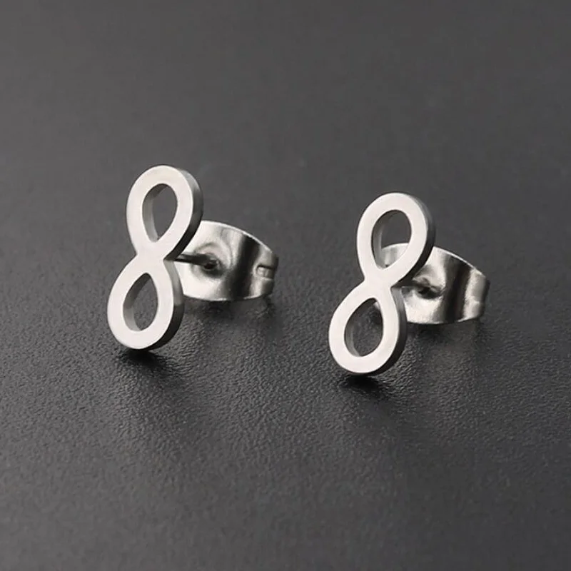 2024 Fashion Stainless Steel Infinity Earrings for Women Love Bowknot Stud Earrings Friendship Jewelry Wedding Gifts Wholesale