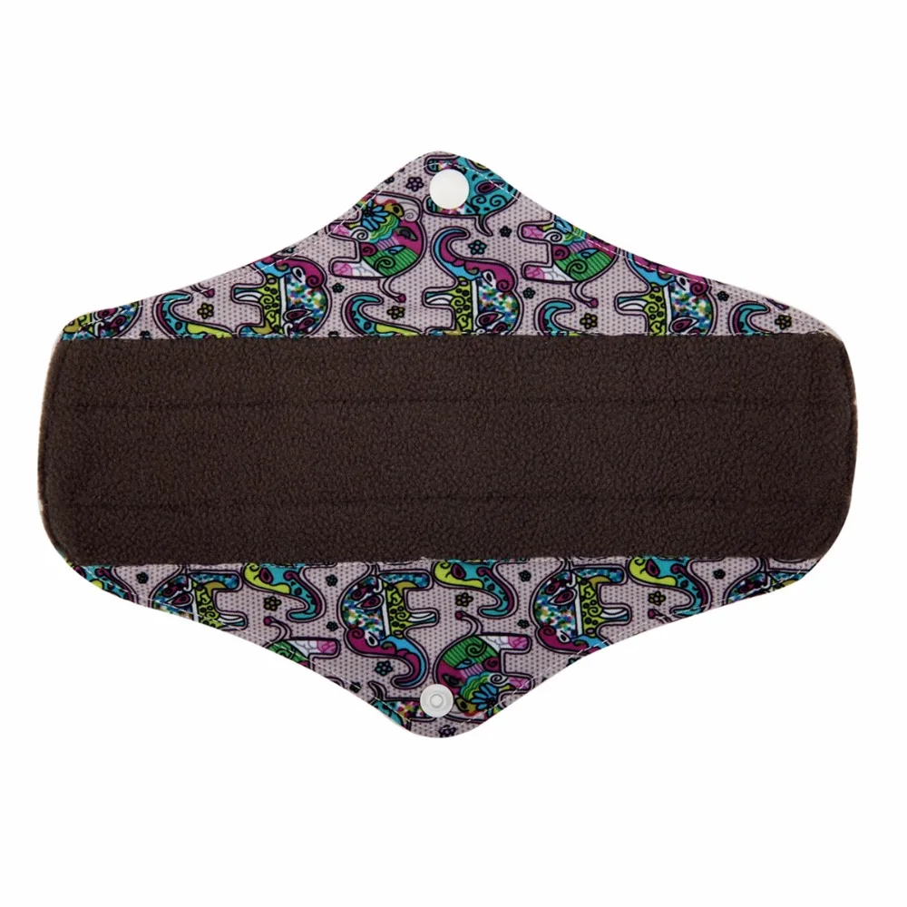 [Sigzagor] 1 LANGE Slipeinlage, wiederverwendbar, waschbar, Holzkohle, Bambus, Mama-Stoffpolster, Menstruations-Umstandsunterlage, 25,4 cm/25 cm – Detail 8