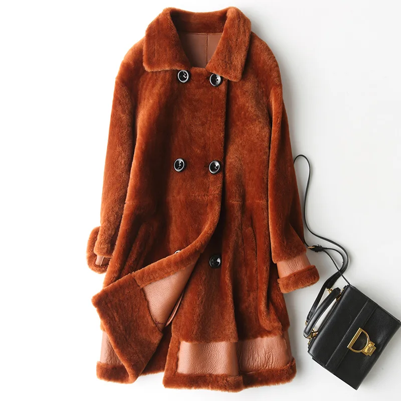 Real Boollili Women's Fur Coat 2023 New Luxury Natural Sheep Shearing Fur Coats Female Winter Jacket Women Wool Jackets