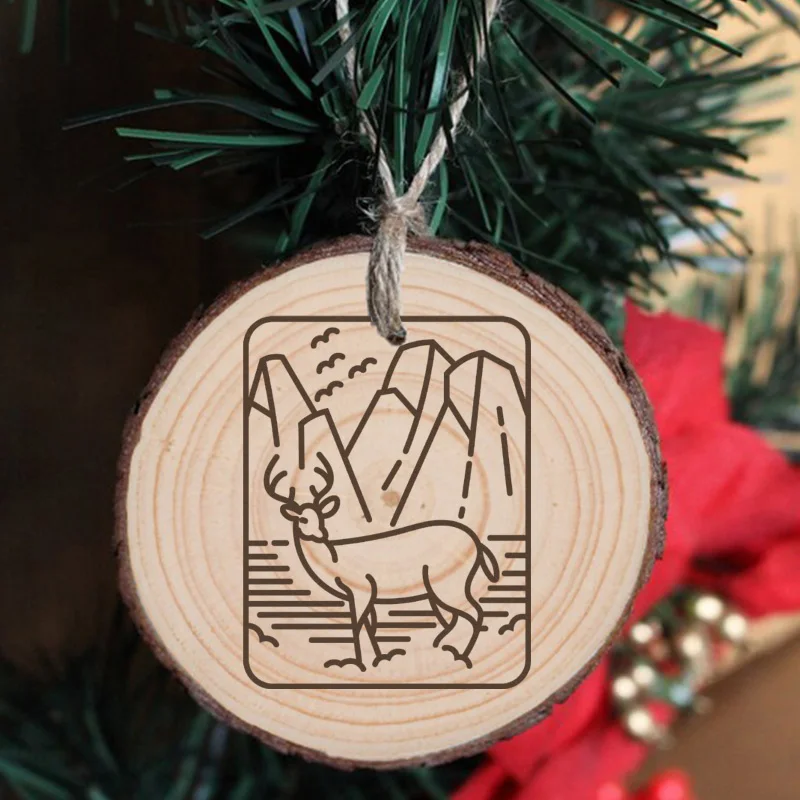 

Home Decor Christmas Deer Head Design Wooden Gift Tags Xmas Tree Decor Party Favors Christmas