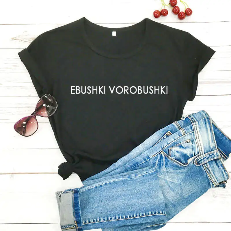 Russian Letter Tees New Arrival Summer Women Funny T Shirt Female Cute Slogan T shirt