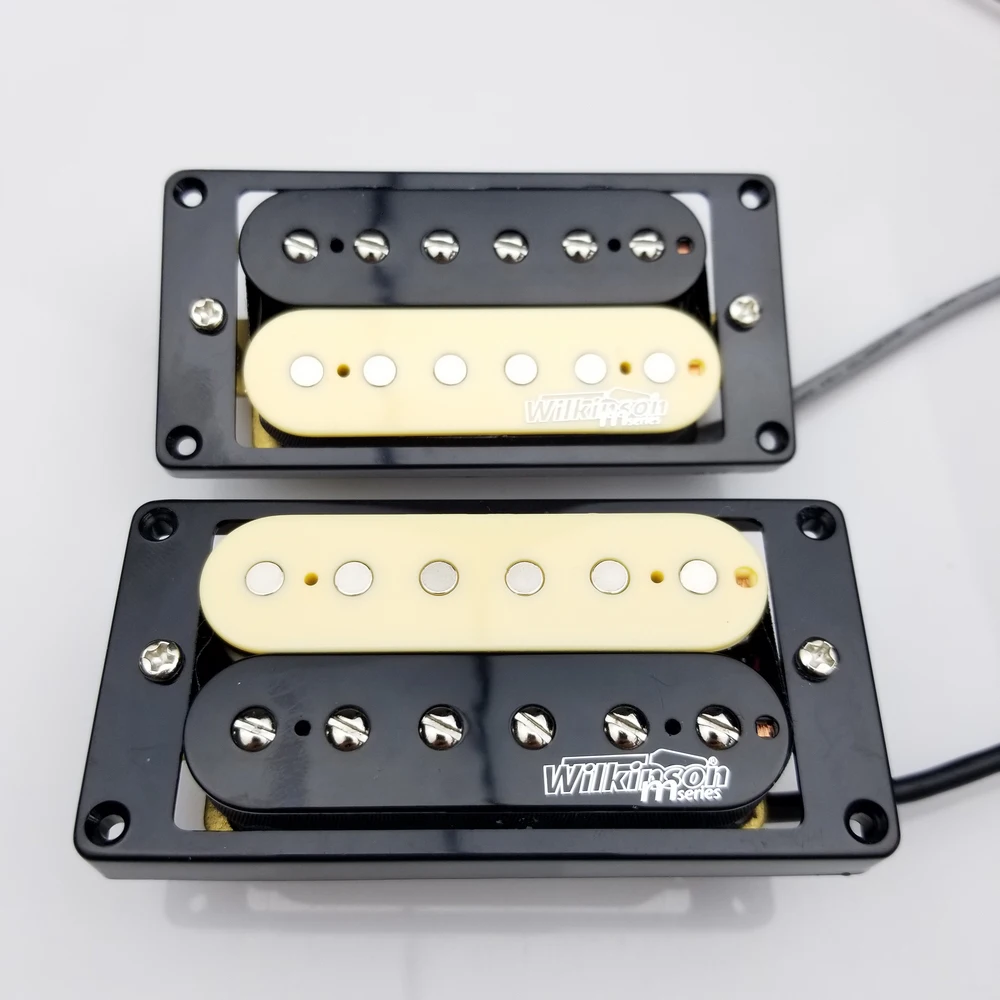 Wilkinson M Series Classic Tone Ceramic Open Style Zebra Humbucker Neck Bridge Pickup for Electric Guitar WOHZB