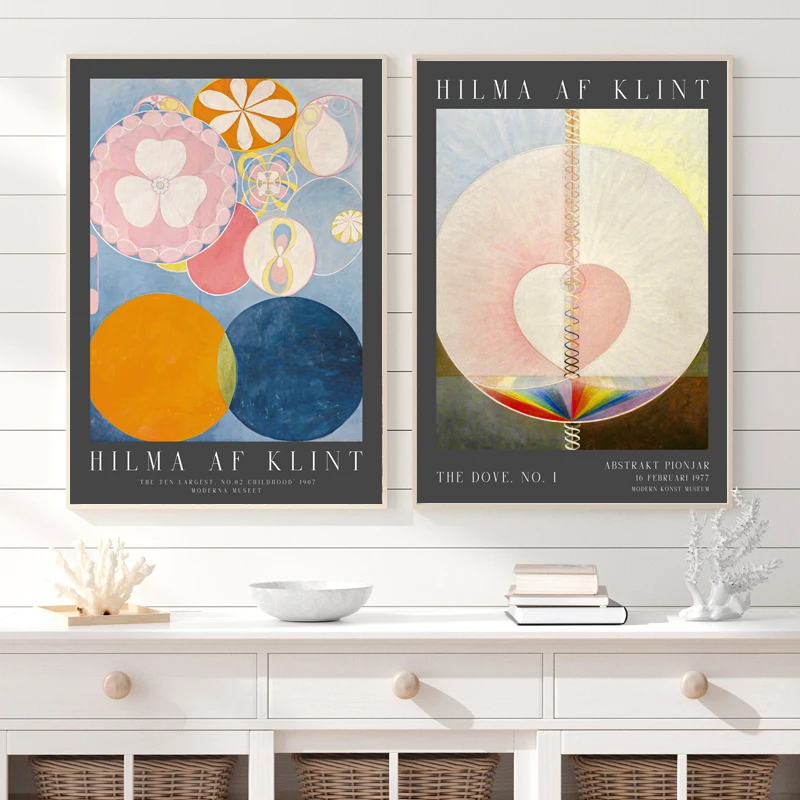 Hilma af Klint Museum Exhibition Posters and Prints Swedish Abstract Female Painter Artwork Canvas Painting Wall Pictures Decor