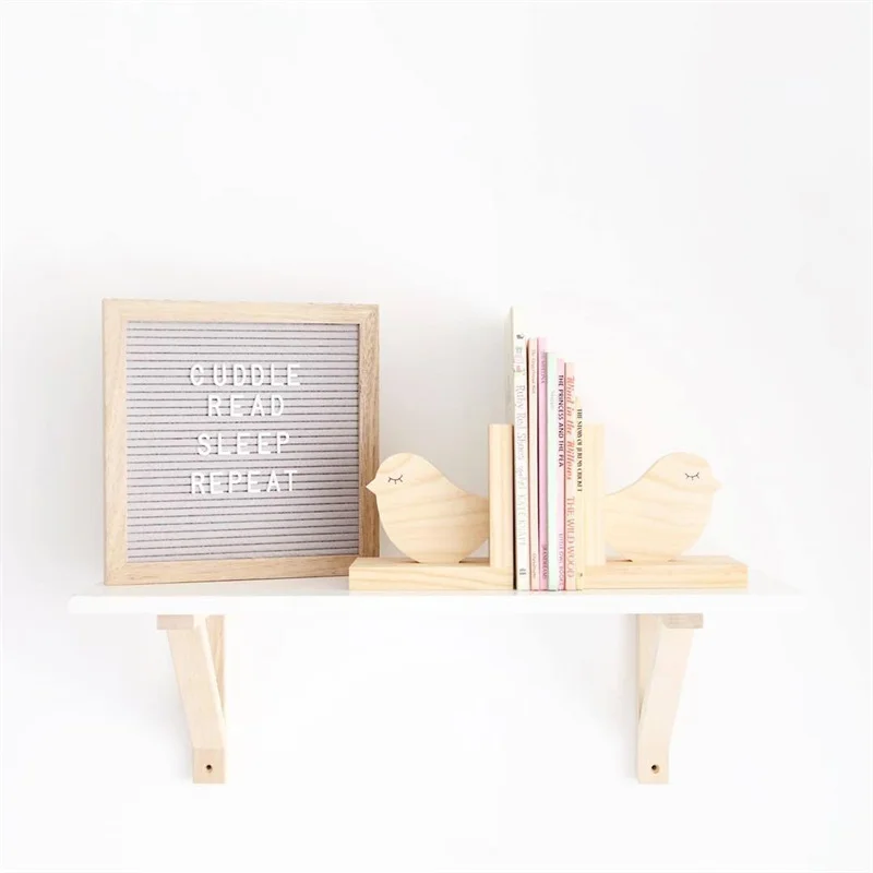 Simple Wooden Wall Mounted Shelf White Floating Shelve Kids Room Decoration Nursery Living Room Storage Rack Organizer Ornament