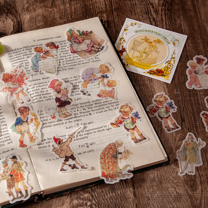 30 pcs Retro Fairy tale kingdom Decorative Stickers Cute spirit Scrapbooking Label Diary Stationery Album Phone Journal Planner