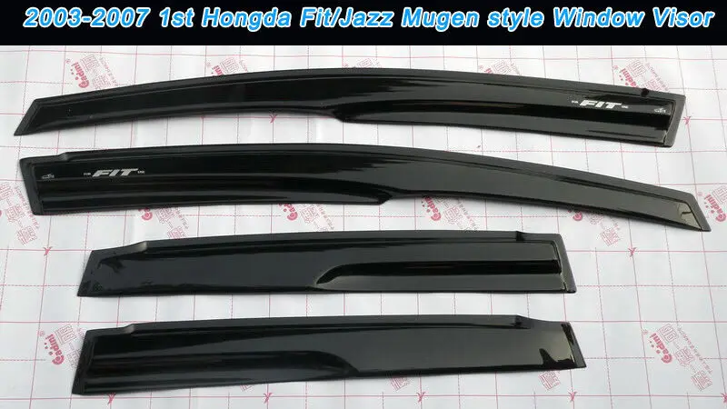 Mugen Style Window Vent Visor Fit For Honda 2003 2004 2005 2006 2007 Fit/Jazz Hatchback