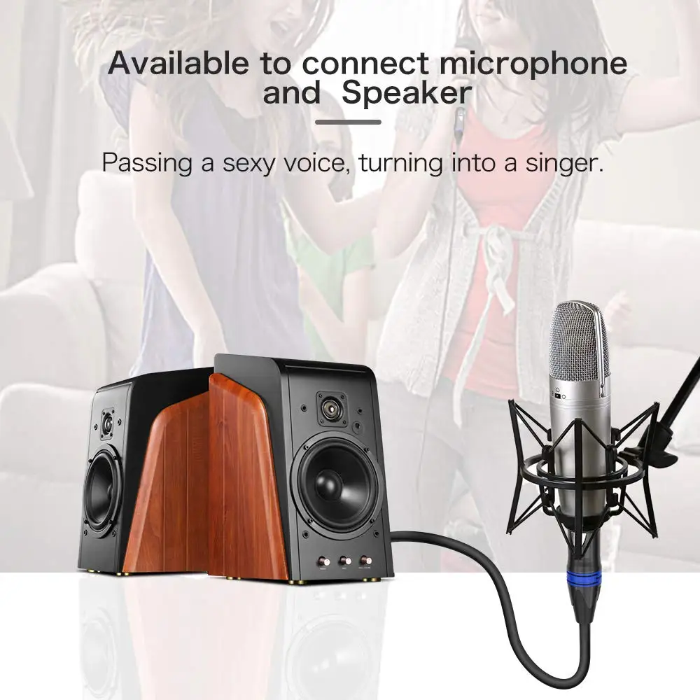 CHOSEAL 6.35Mm (1/4 Inci) Jack Ke Kabel XLR Kabel Audio Pria Ke Wanita untuk Speaker Mikrofon Penguat Konsol Suara