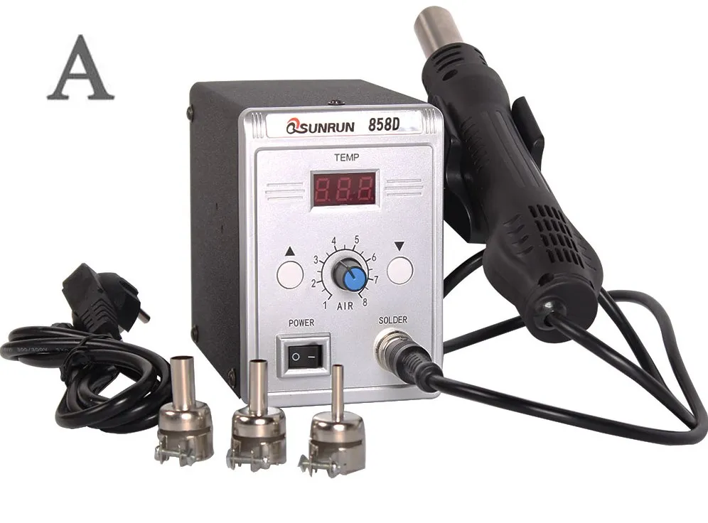 Digital display with manual adjustment, disassembly and welding of hot air gun 858d, blow chip, disassembly of digital display s
