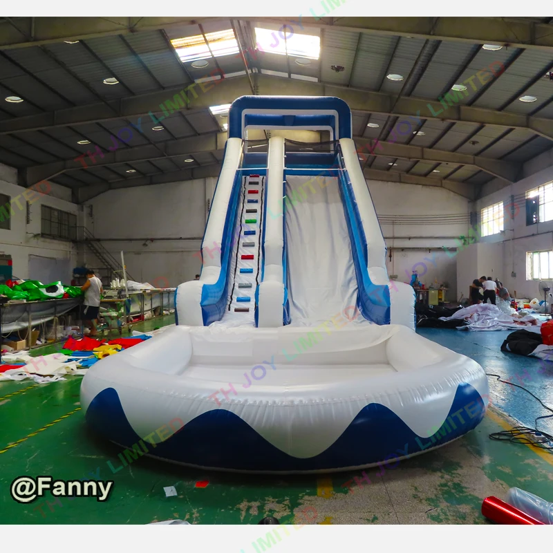 15x4x7mH new giant water slide with pool  inflatable pool slide for sale