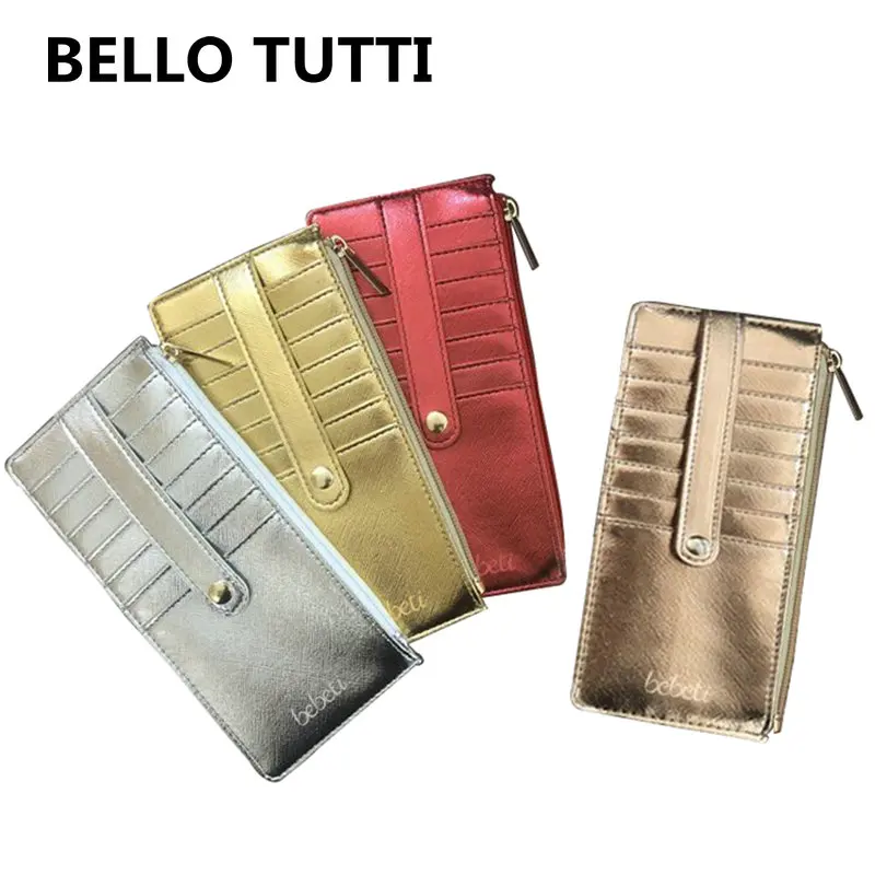 

BELLO TUTTI 2023 Fashion New Women Key Wallets Long Change Coin Purse Original PU Leather Female Zipper Card&ID Holder Money Bag