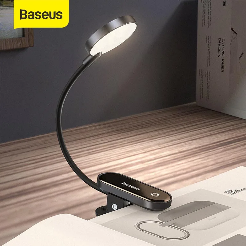 Baseus Led โคมไฟตั้งโต๊ะคลิป-On Night Light คอมพิวเตอร์แป้นพิมพ์ Illuminated Eye Protection โคมไฟ USB ชาร์จสำหรับห้องนอน