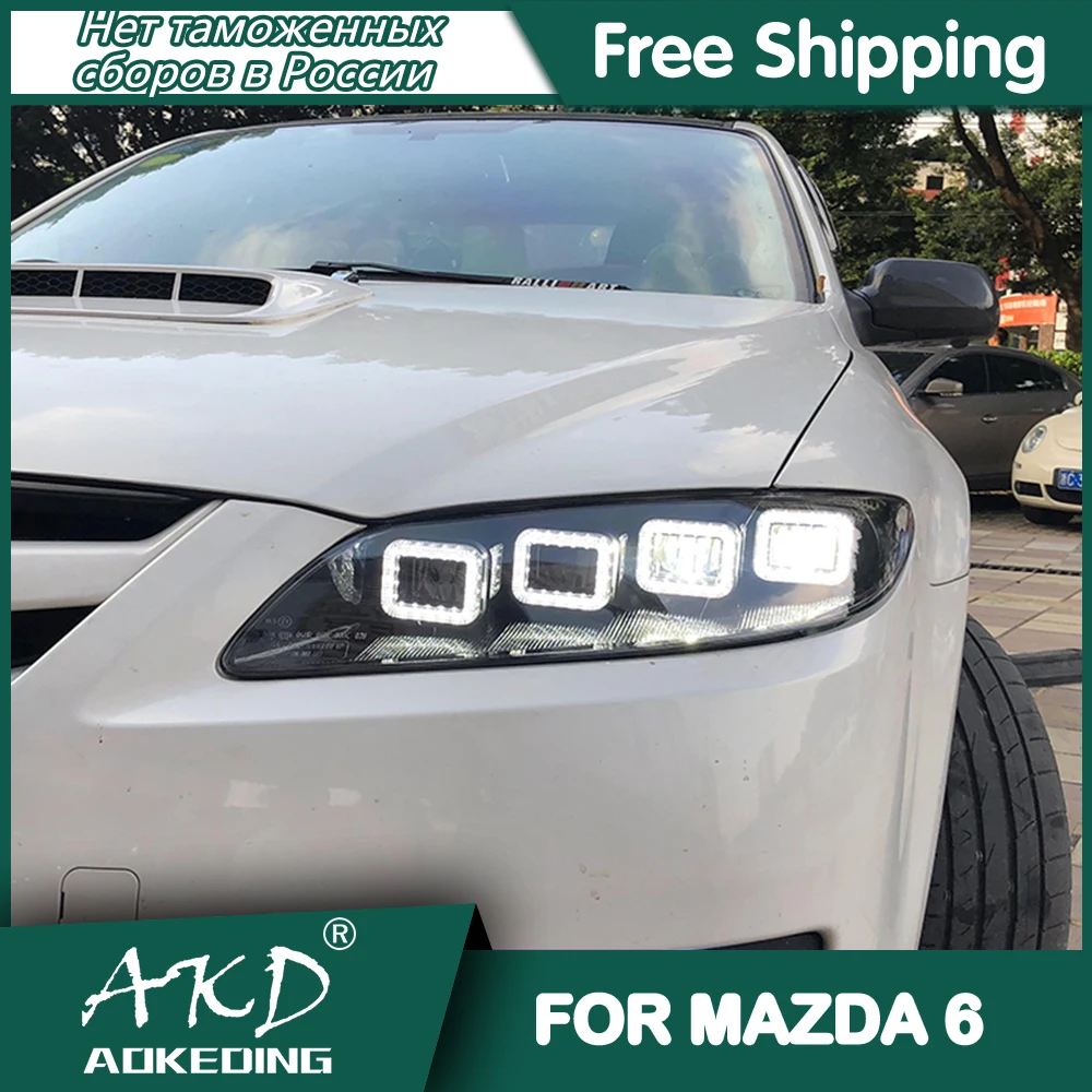 AKD Car Styling Head Lamp for Mazda 6 Headlights 2003-2015 Mazda6 All LED Headlight LED DRL Dynamic Signal Angel Eye Accessories