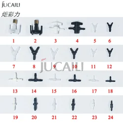 Jucaili-conector de manguera de tinta para impresora Epson xp600/DX5/DX7, tubo de tinta para cabezal de impresión, Eco solvente/UV, Conector de amortiguador, 20 unids/lote