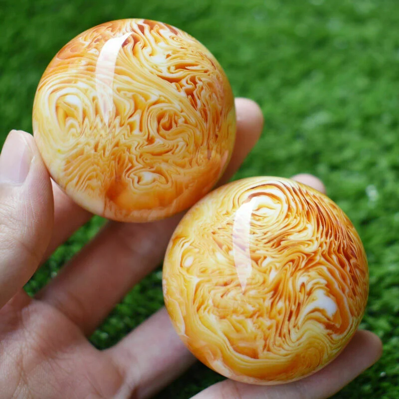 New 50mm Rare Natural Art Amber Beeswax Ball Sphere Healing Home Decor+Certificate