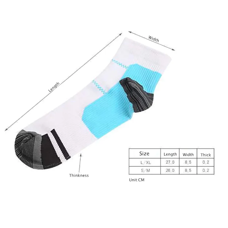 USHINE New Sports Men Women Unisex Foot Compression Socks For Plantar Fasciitis Heel Spurs Arch Pain Breathable Socks