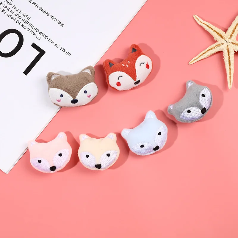 10pcs/lot DIY Handmade Cute fox  Padded Patches Appliques For Clothes Sewing Supplies DIY Hair Decoration