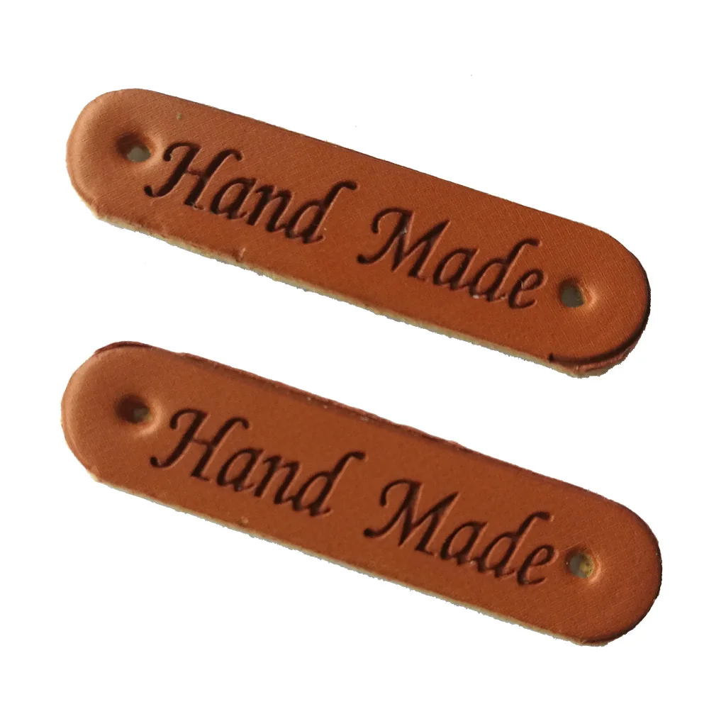 Small Handmade Leather Clothing Labels For Gift Hat Sewing Leather Tags Hand Made Leather Skin Decorative Tags