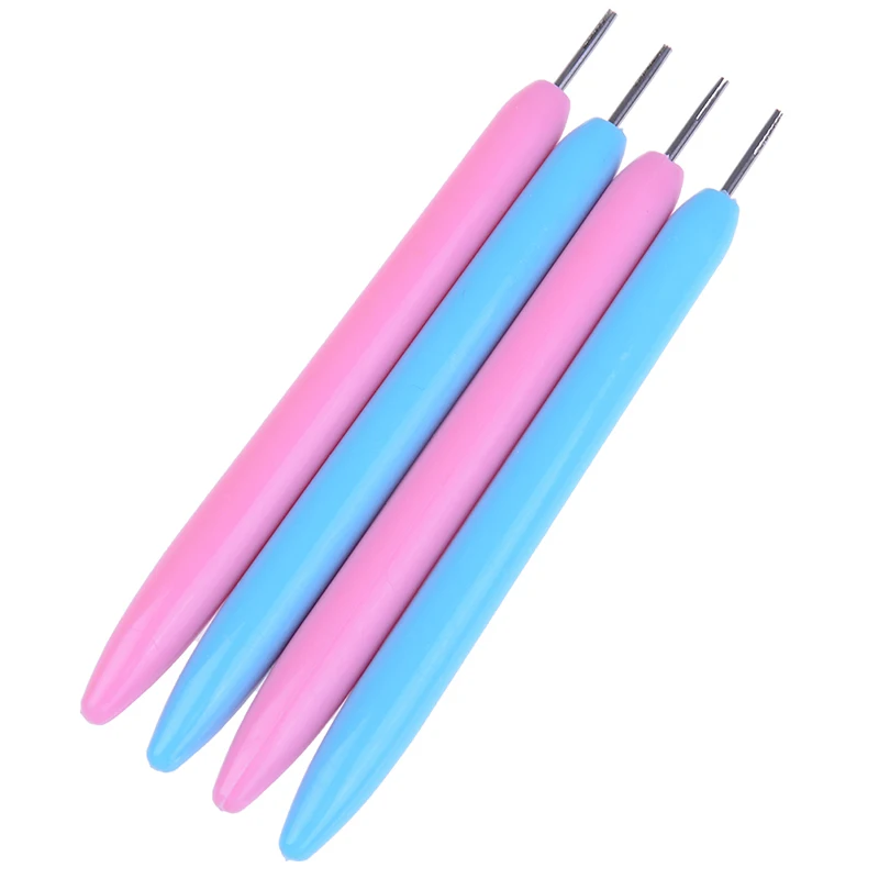 2Pcs/Lot Paper Craft Tool Quilling DIY Assorted Color Paper Pen Origami Scrapbooking Slotted Paper Quilling Tool Blue Pink