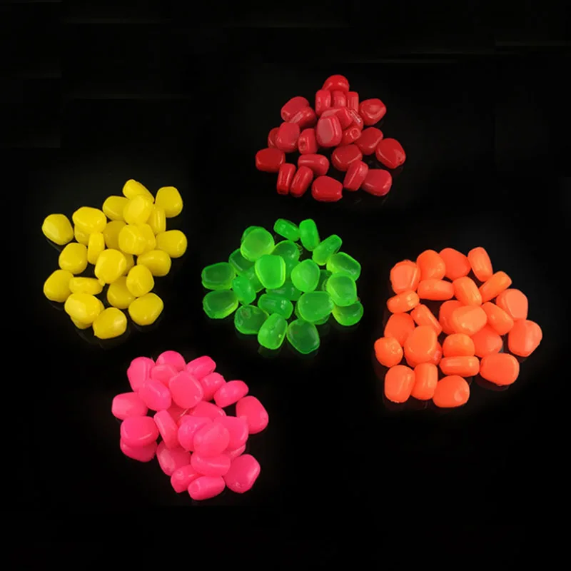 50 or 100 pcs Colored Pop Up Carp Fishing Boilies Flavoured Grass Carp Bait Floating Corn Soft Pellet lure