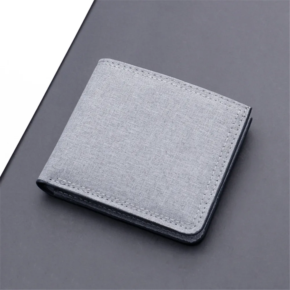 New Style Men Short Wallet Coin Purse Wallet Men's Purse Coin Pouch Credit Card IHolder Canvas ID Card Holder