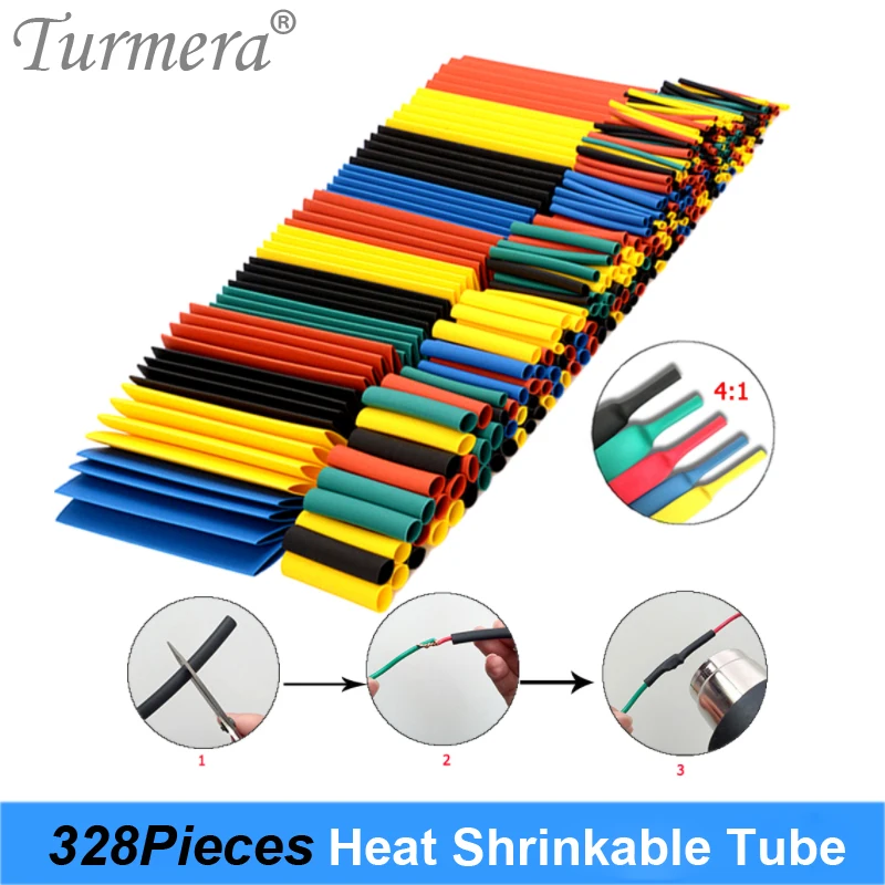 Turmera 328 Stuks Auto Elektrische Kabel Buis Kits Krimpkous Tubing Wrap Mouwen Diverse 8 Maten Gemengde Kleur Dropshipping