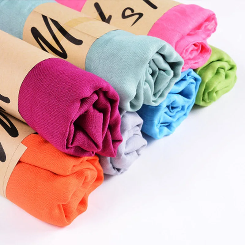 

1PC Solid Color Cotton Linen Scarves for Women Shawl Silk Scarf Candy Colored Optional Female Gift Girls Beautiful Kerchief