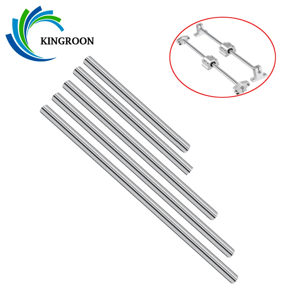 KINGROON 3D Printer Smooth Rod Linear Shaft Rail 100/200/285/450/500mm Optical Axis Diameter 8 10 12mm Linear Shaft Rail Guide