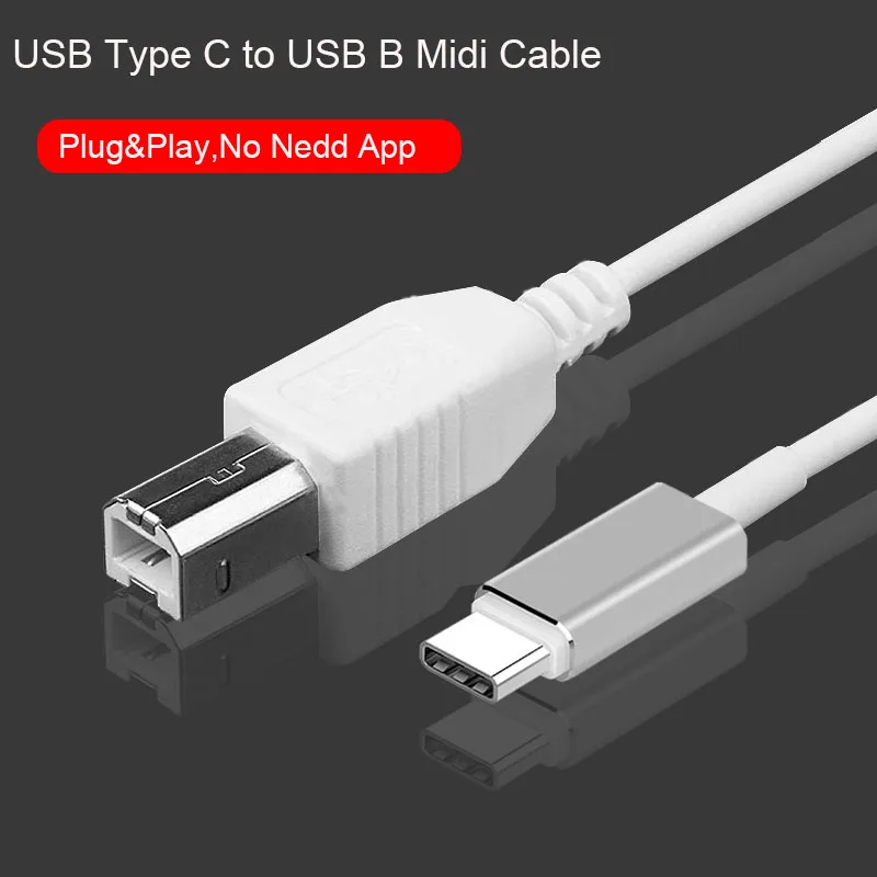 1 meter USB C to USB B piano cable Type c to USB B midi audio adapter instrument music connector cable for electronic  drum DAC