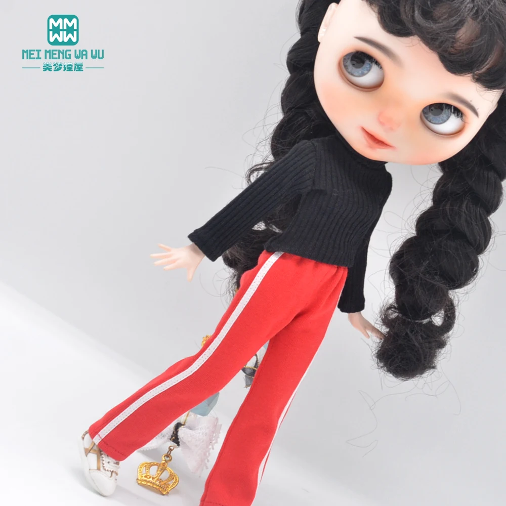 Clothes for doll fits Blyth Azone OB22 OB24 doll Fashion turtleneck sweater jeans Leggings