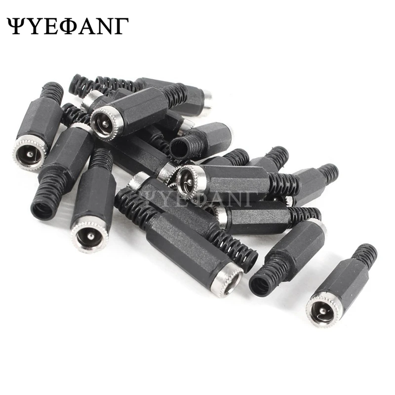 5 Pcs 5.5X2.5 Mm DC Power Female Plug Solder Konektor Adaptor Hitam