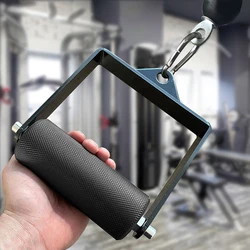 Gym Home Lat Pull Down Pulley Cable Machine Handle Attachment Fitness Arm Wrestling Workout Deadlift D Shape Hand Grip Equipment