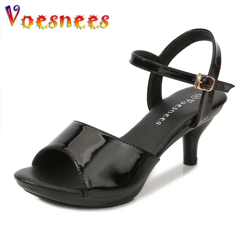 Voesnees Sandals Women Shoes  Size 43 Thin Heels Summer Naked Color Peep Toe High Heels Sexy Nightclub Party Slides Heels Shoes