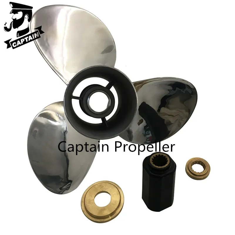 Captain Propeller 15X15 Fit Mercury Outboard Engines 90HP 135HP 220HP 250HP Stainless Steel 15 Tooth Spline RH 48-898990A46