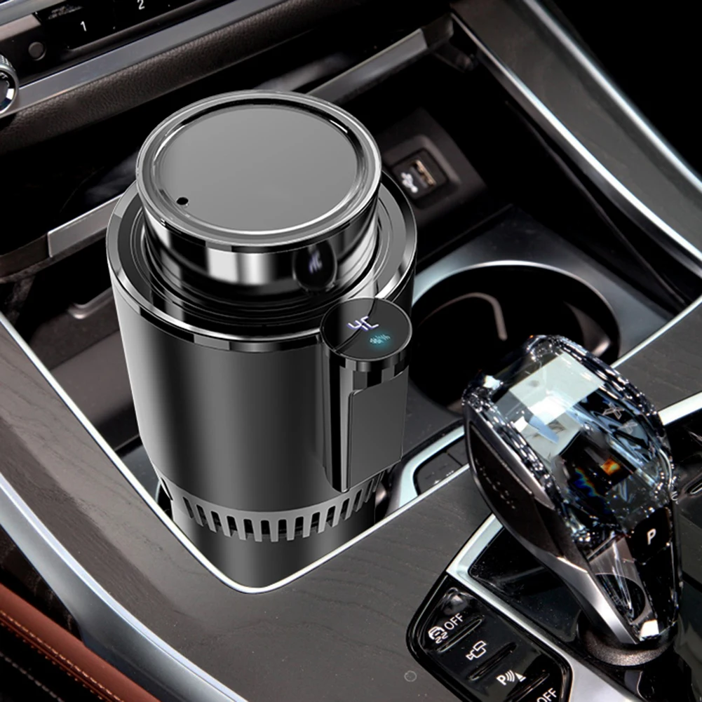 12V 2-In-1 Smart Cooling & Heating Car Cup Electric Coffee Milk Warmer and Cooler Beverage Mug with Temperature Display for Car