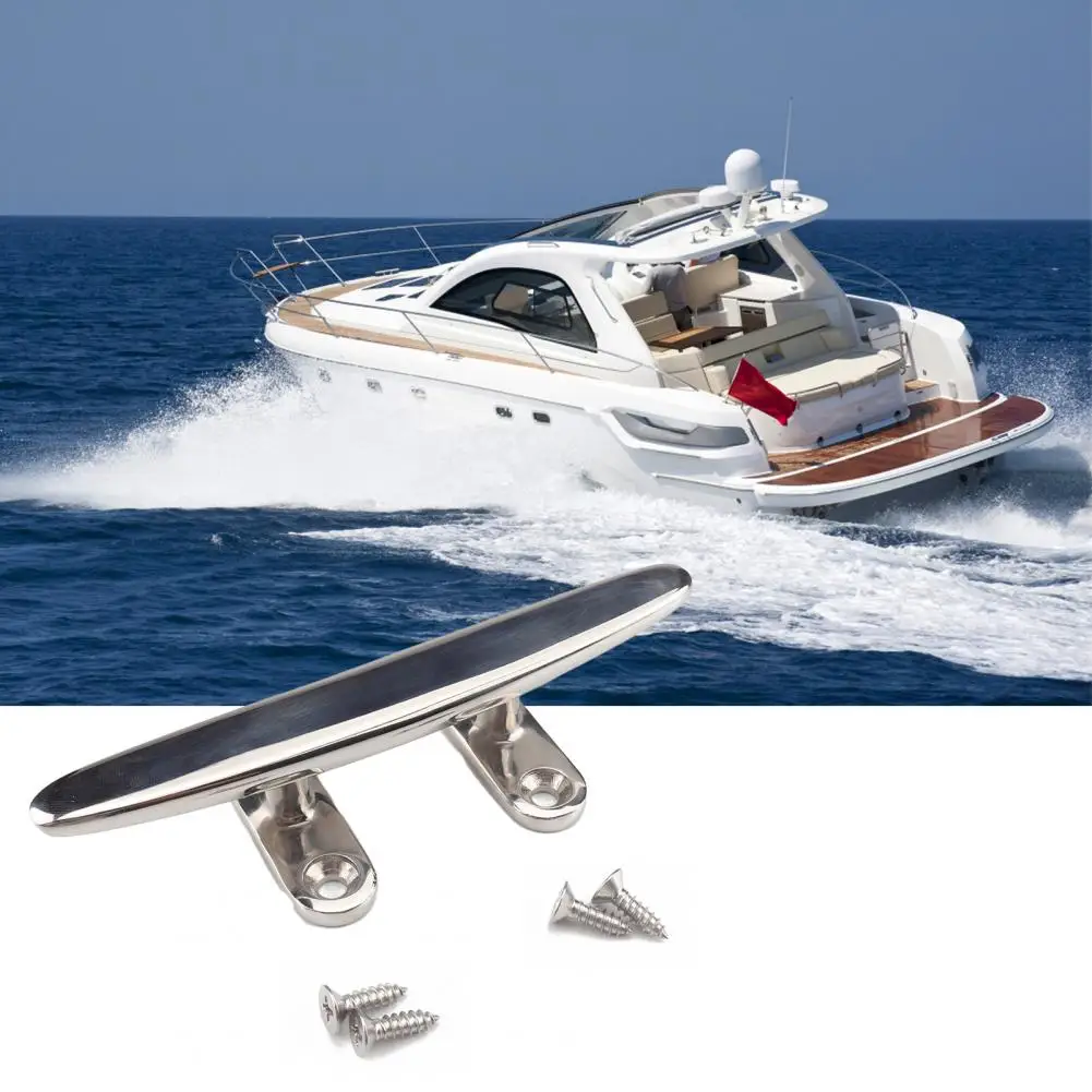 Boat Cleat Anti-rust with Screws 316 Stainless Steel 2 Holes Open Base Dock Cleat for Boat